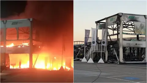 La carpa en la que se guardaban todas las MotoE en Jerez La carpa en la que se guardaban todas las MotoE en Jerez