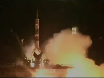 La nave tripulada rusa Soyuz MS-12 despega rumbo a la Estación Espacial Internacional La nave tripulada rusa Soyuz MS-12 despega rumbo a la Estación Espacial Internacional