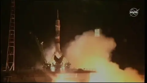 La nave tripulada rusa Soyuz MS-12 despega rumbo a la Estación Espacial Internacional La nave tripulada rusa Soyuz MS-12 despega rumbo a la Estación Espacial Internacional