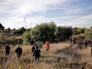 Momento de la búsqueda de los dos niños asesinados en Godella