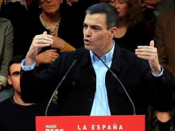 Pedro Sánchez durante un acto del PSOE