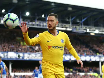 Hazard, durante un partido con el Chelsea Hazard, durante un partido con el Chelsea