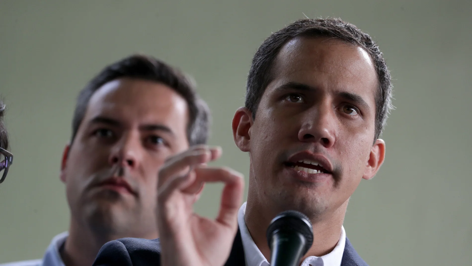 El líder opositor Juan Guaidó, durante una rueda de prensa. El líder opositor Juan Guaidó, durante una rueda de prensa.