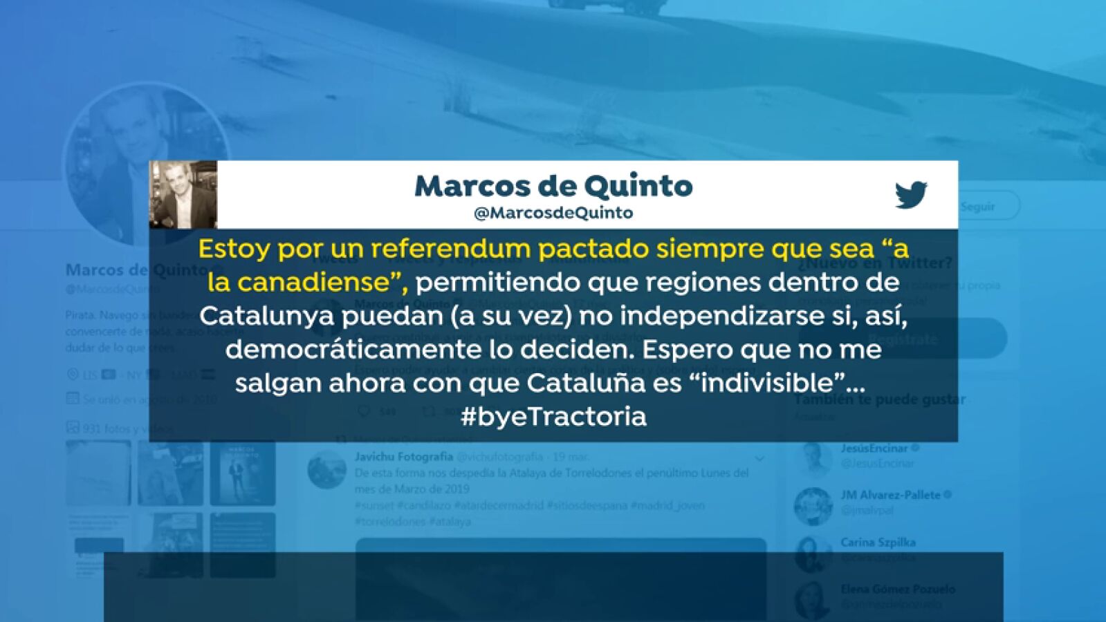 Marcos de Quinto defendía un referéndum a la canadiense para Cataluña