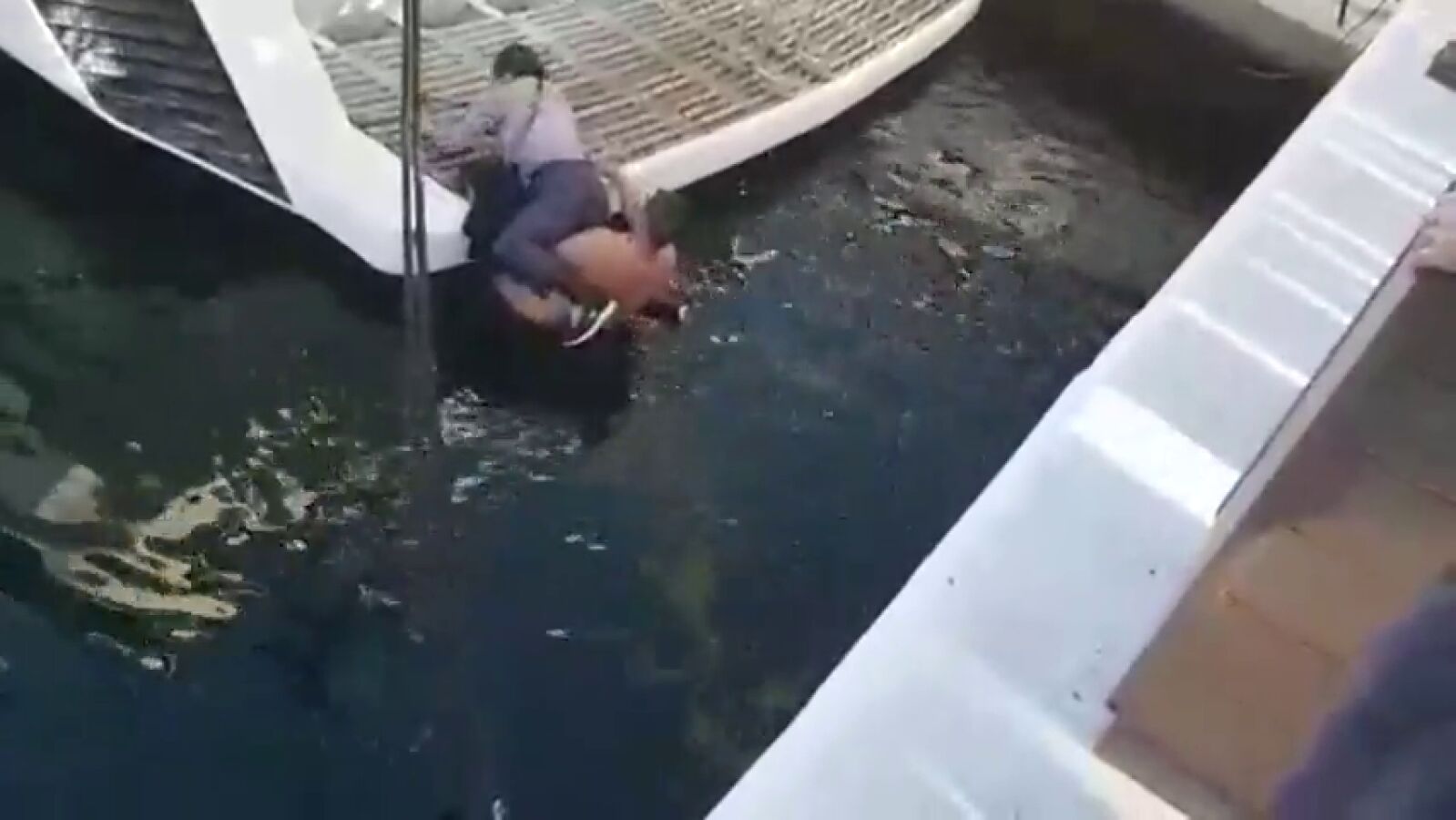 Un hombre en libertad bajo fianza salva a una mujer que se cayó al agua en Puerto Banús