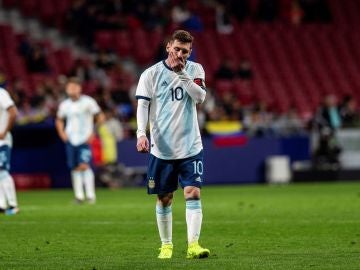 Leo Messi, en el partido de Argentina en el Wanda ante Venezuela
