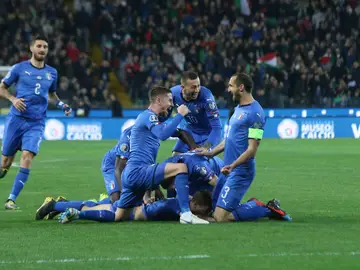 Italia celebra un gol Italia celebra un gol