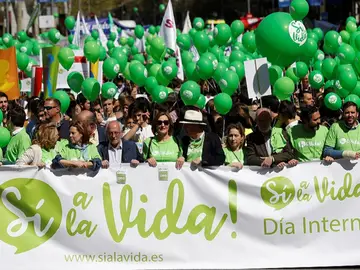Cabecera de la 'Marcha por la vida' en Madrid Cabecera de la 'Marcha por la vida' en Madrid