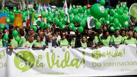Cabecera de la 'Marcha por la vida' en Madrid Cabecera de la 'Marcha por la vida' en Madrid