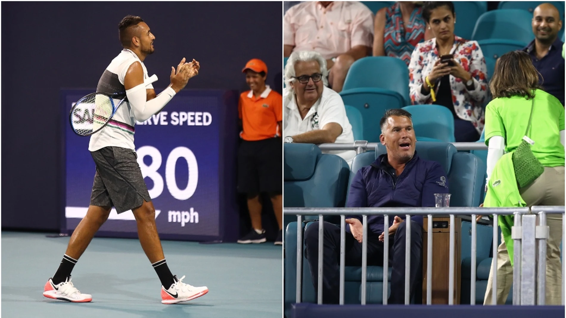 Kyrgios y el espectador que discutieron en pleno partido Kyrgios y el espectador que discutieron en pleno partido