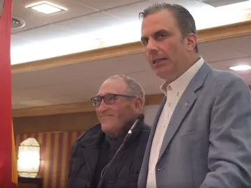 El número 2 de Vox, Ortega Smith junto a Remigio. El número 2 de Vox, Ortega Smith junto a Remigio.