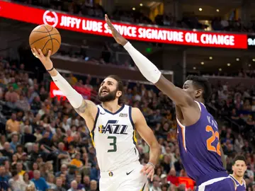 Ricky Rubio, en acción contra los Utah Jazz Ricky Rubio, en acción contra los Utah Jazz