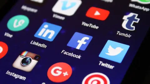 Imagen de archivo de apps de redes sociales Imagen de archivo de apps de redes sociales