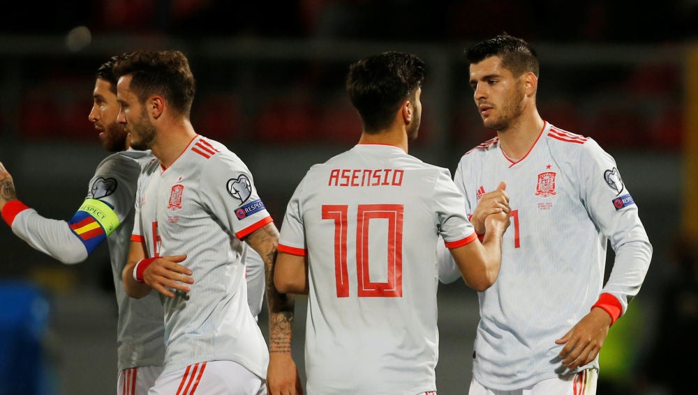 Morata celebra su gol a Malta