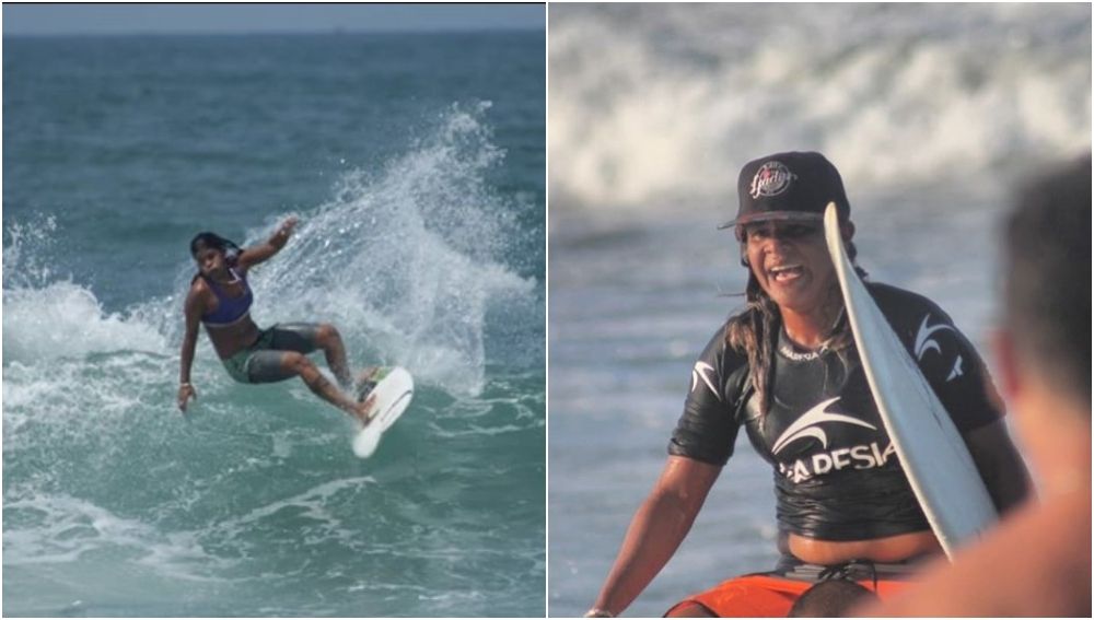 La surfista Luzimara Souza