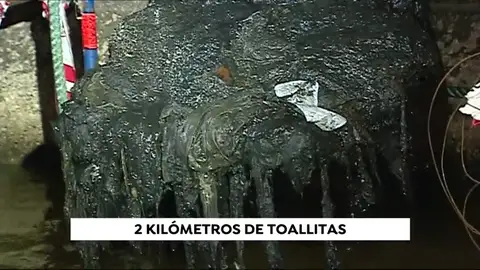 Valencia acumula 2 kilómetros de toallitas en los colectores Valencia acumula 2 kilómetros de toallitas en los colectores
