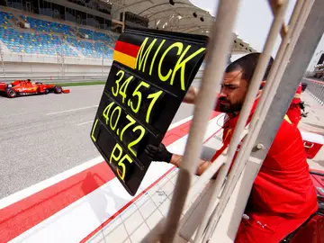 Mick Schumacher, en acción con el Ferrari en Baréin Mick Schumacher, en acción con el Ferrari en Baréin
