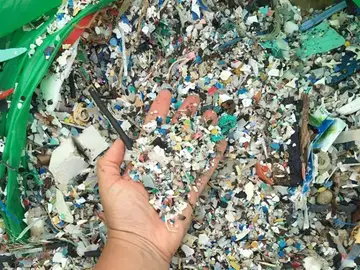 Una de las imágenes del plástico recogido Una de las imágenes del plástico recogido