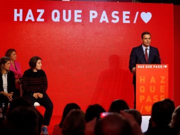 Pedro Sánchez presenta el lema de la campaña