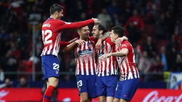 Godín celebra su gol al Villarreal