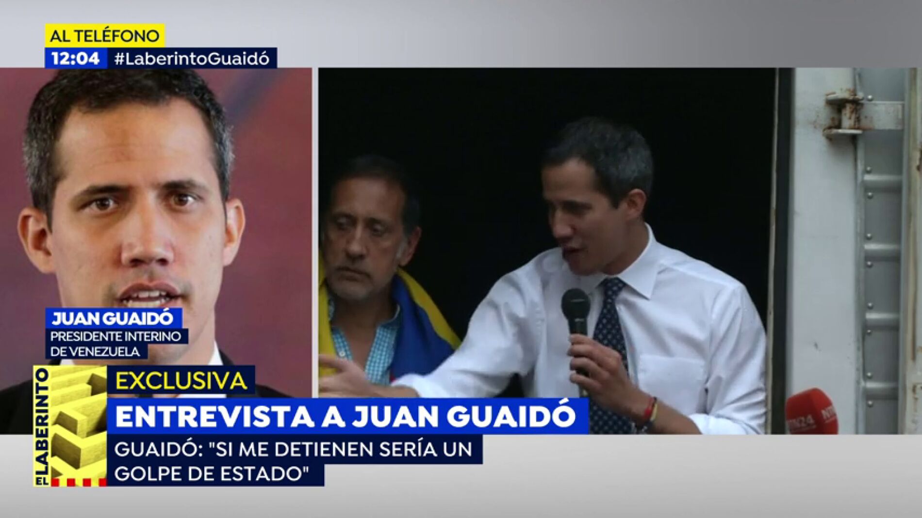 Juan Guaid&oacute; en Espejo P&uacute;blico: "Si me detienen ser&aacute; un golpe de Estado"