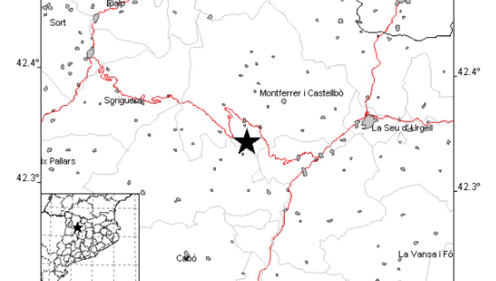 Imagen de la zona del terremoto de Lleida