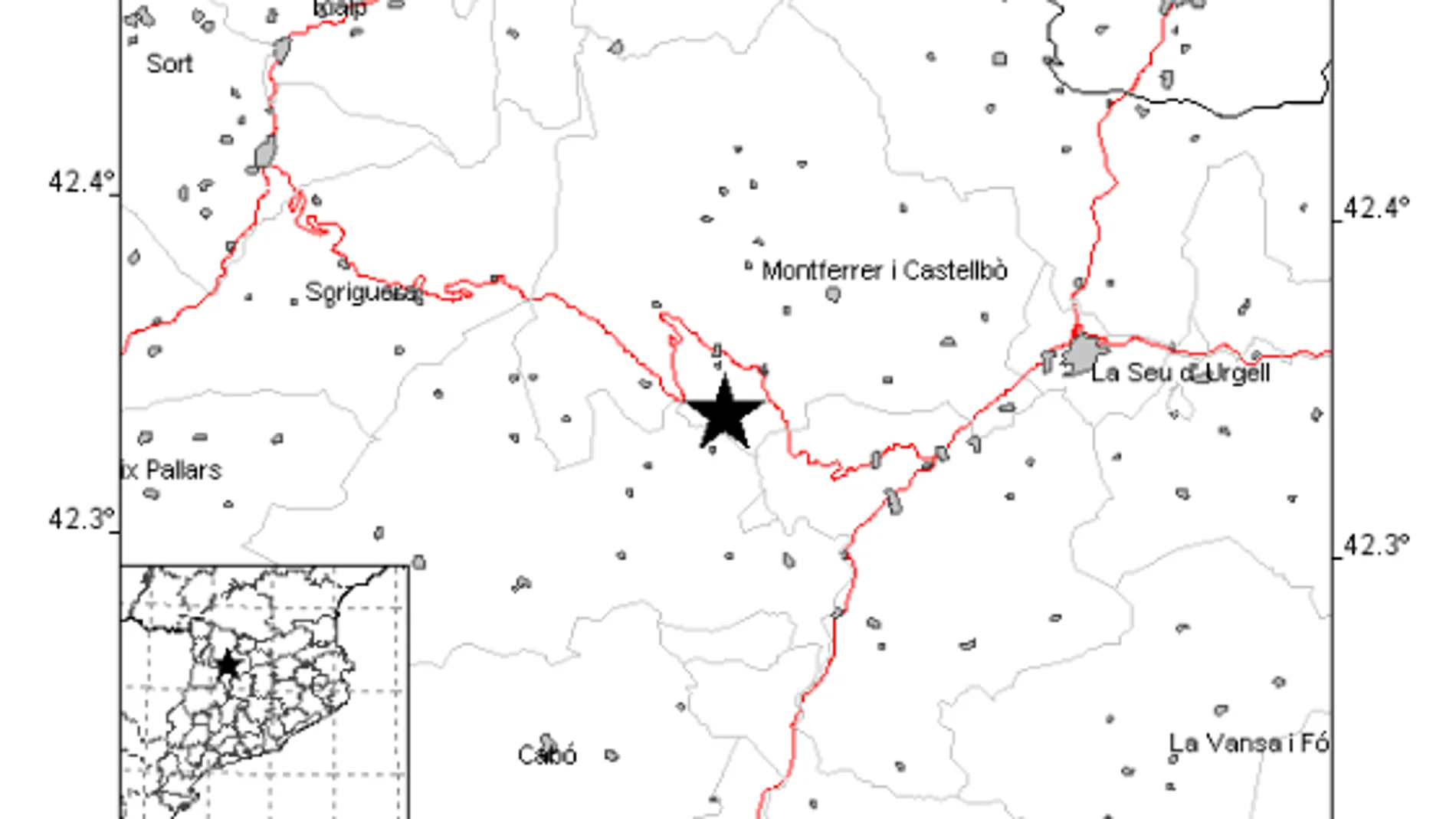 Imagen de la zona del terremoto de Lleida Imagen de la zona del terremoto de Lleida