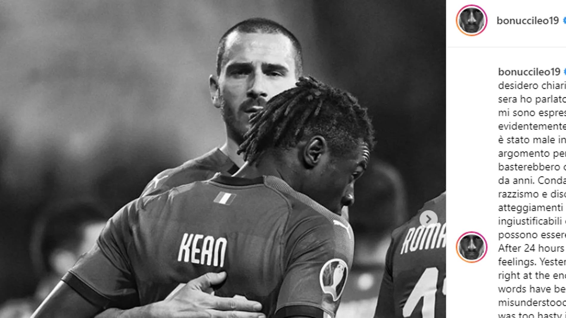 Bonucci se disculpa Bonucci se disculpa
