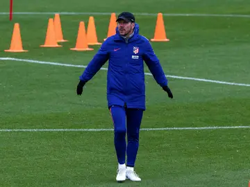 Diego Simeone, en un entrenamiento Diego Simeone, en un entrenamiento