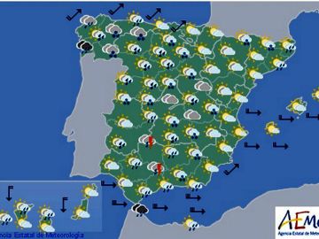 Mapa significativo facilitado por la Aemet, válido para el 06/04/2019.