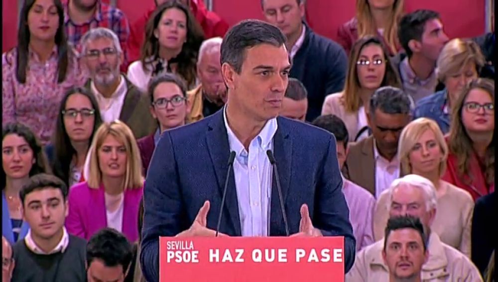 Pedro Sánchez asegura que su partido es el único "sentato y cabal" para hacer frente a la desigualdad social, la convivencia y la lucha contra la corrupción