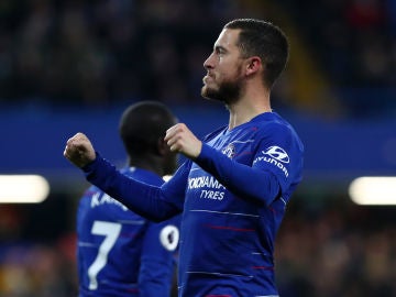 Eden Hazard celebra un gol con el Chelsea