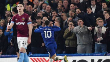 Hazard celebra un gol ante el West Ham