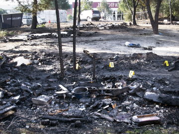 Incendio en un campamento de inmigrantes en Huelva