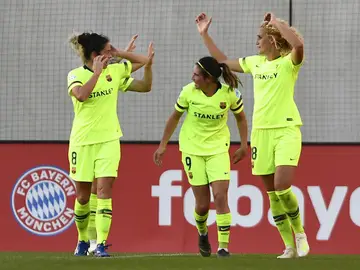 El Barcelona celebra un gol El Barcelona celebra un gol