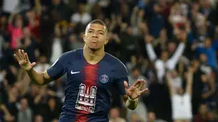 Kylian MBappé celebra un gol ante el Mónaco Kylian MBappé celebra un gol ante el Mónaco