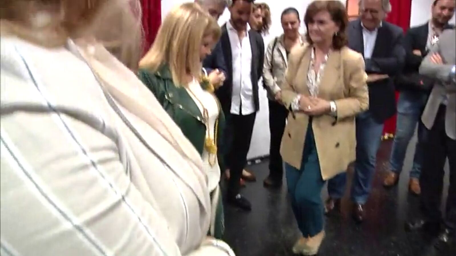 Carmen Calvo taconea en Jerez