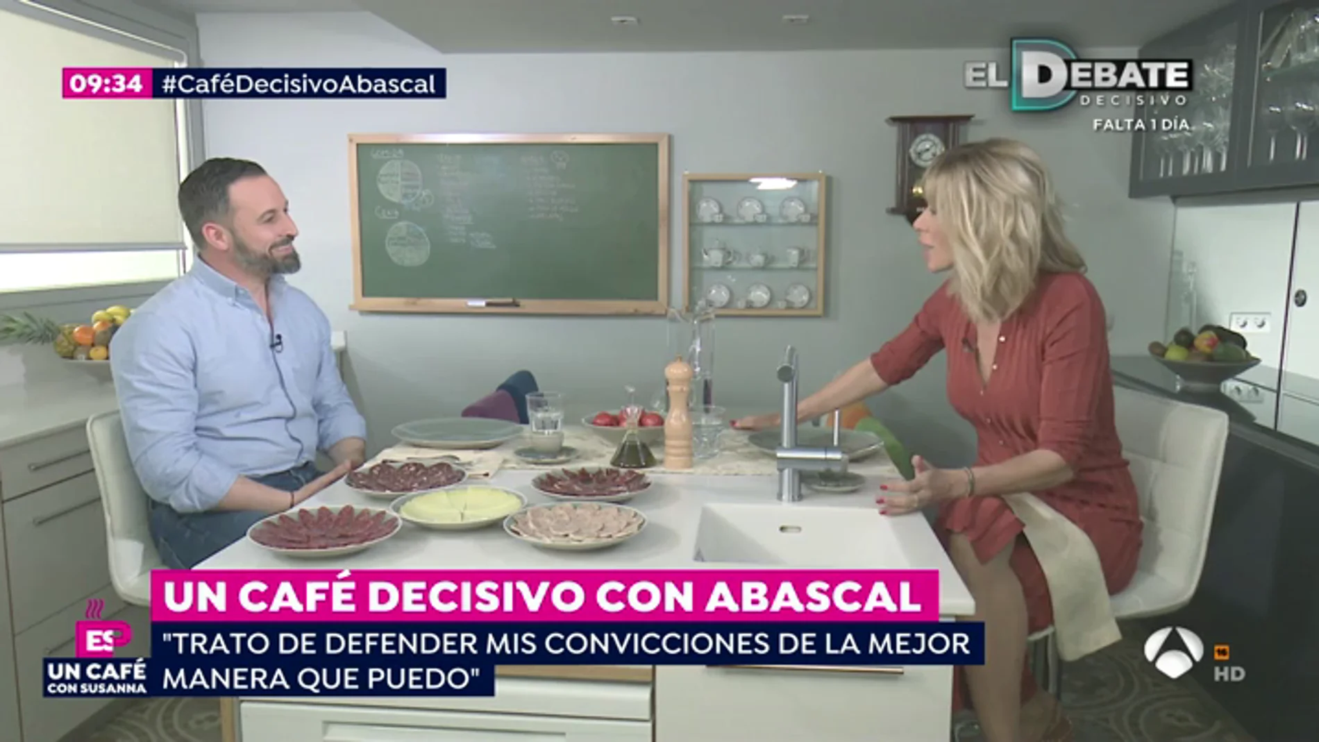 Susanna griso recibe a Santiago Abascal en su casa: "Vox representa las necesidades de los españoles"