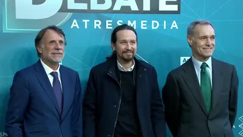 La llegada de Pablo Iglesias a Atresmedia para el debate decisivo La llegada de Pablo Iglesias a Atresmedia para el debate decisivo