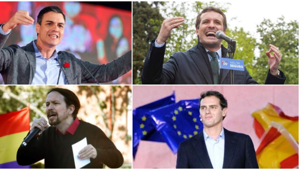 Los cuatro candidatos de PSOE, PP, Podemos y Ciudadanos
