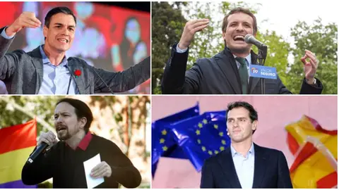 Los cuatro candidatos de PSOE, PP, Podemos y Ciudadanos Los cuatro candidatos de PSOE, PP, Podemos y Ciudadanos