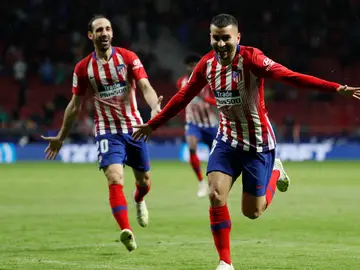 Correa celebra uno de sus goles con el Atlético Correa celebra uno de sus goles con el Atlético