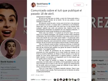 Comunicado de David Suárez Comunicado de David Suárez