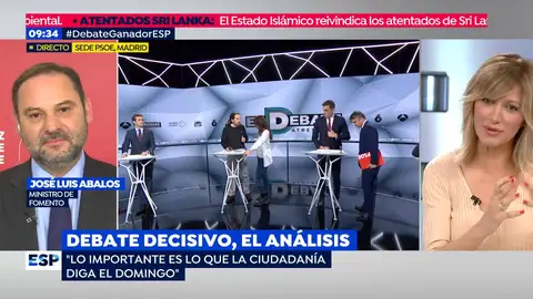 Ábalos valora a su líder, Pedro Sánchez, en el debate Ábalos valora a su líder, Pedro Sánchez, en el debate