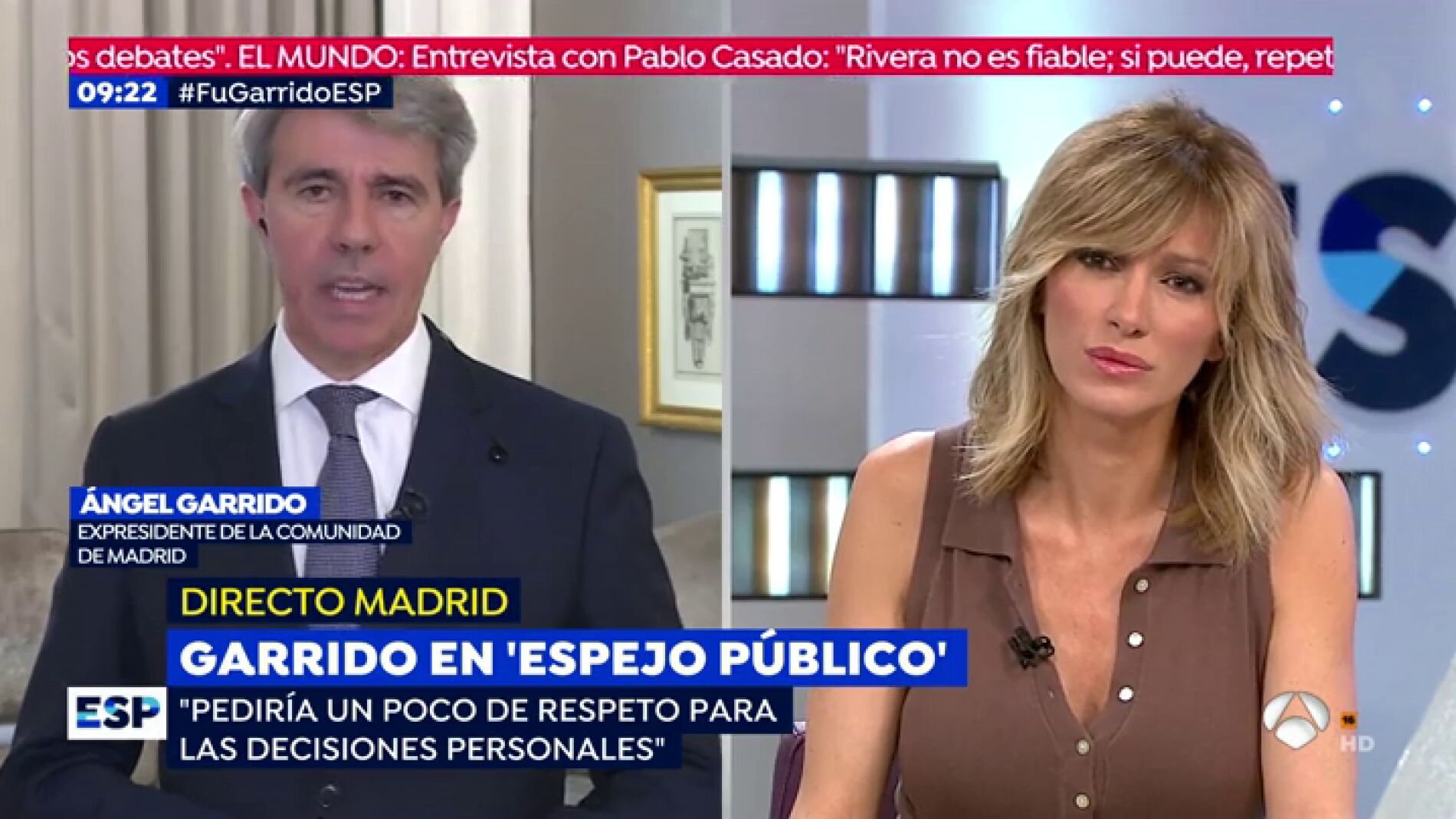&Aacute;ngel Garrido responde a Susanna Griso