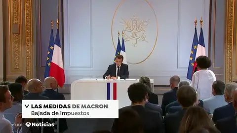 Macron anuncia una bajada de impuestos para frenar a los chalecos amarillos Macron anuncia una bajada de impuestos para frenar a los chalecos amarillos