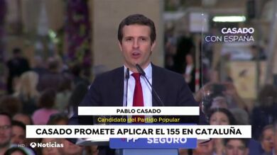 Casado promete aplicar el 155 en Cataluña