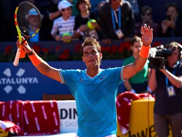 Rafa Nadal celebra una victoria Rafa Nadal celebra una victoria