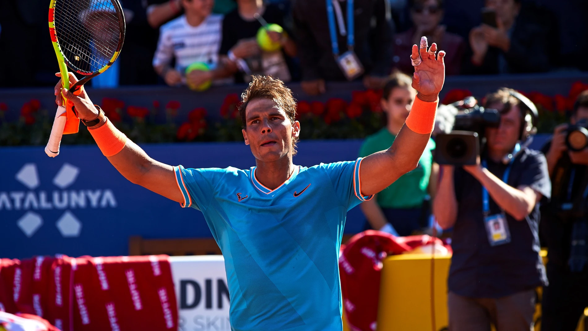 Rafa Nadal celebra una victoria Rafa Nadal celebra una victoria