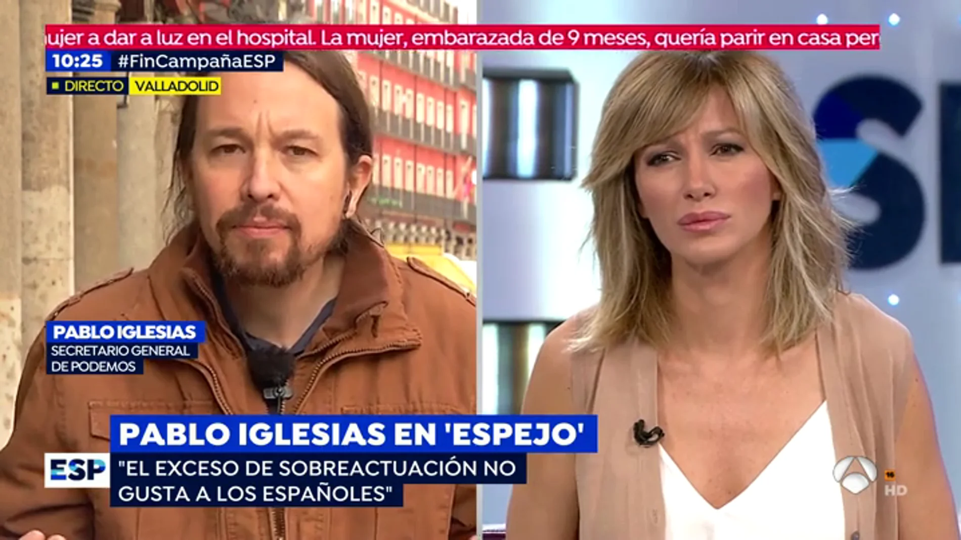 Pablo Iglesias, sobre su actuación en el debate de Atresmedia: "A los españoles no les gusta la sobreactuación"